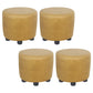 Modern Contrast Color Pouf Chair Round Cotton Stain Resistant Footstool Ottoman