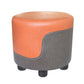 Modern Contrast Color Pouf Chair Round Cotton Stain Resistant Footstool Ottoman