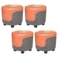 Modern Contrast Color Pouf Chair Round Cotton Stain Resistant Footstool Ottoman