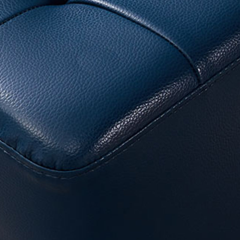 Modern Genuine Leather Ottoman Tufted Detail Square Stool Ottoman