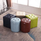 Mid-Century Modern Ottoman Water Resistant Solid Color Tufted Genuine Leather Cube Ottoman