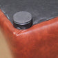 Mid-Century Modern Ottoman Water Resistant Solid Color Tufted Genuine Leather Cube Ottoman