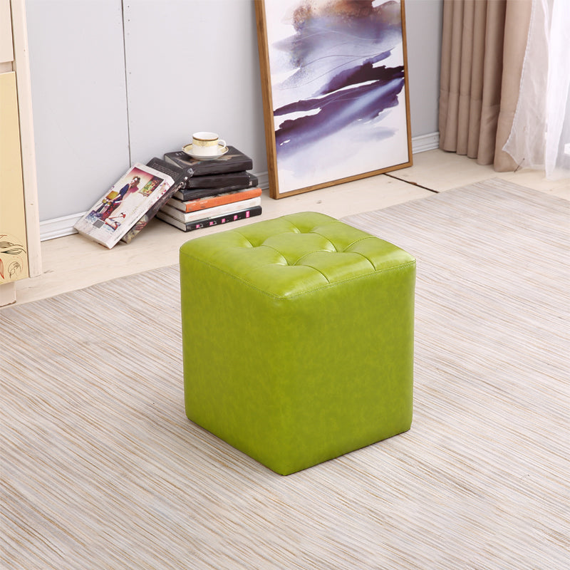 Moderno secolo moderno ottomana resistente all'acqua solido colore trapuntato cubo in pelle genuina ottomana