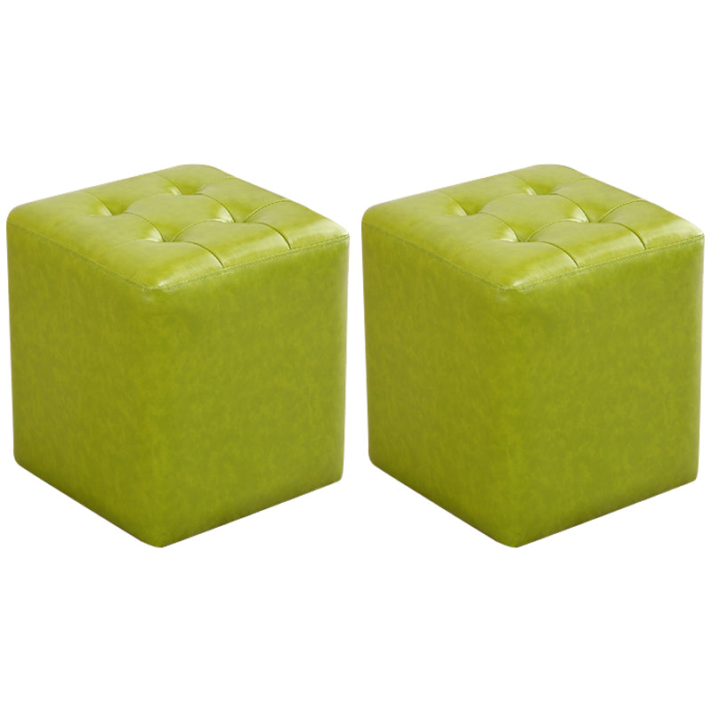 Moderno secolo moderno ottomana resistente all'acqua solido colore trapuntato cubo in pelle genuina ottomana