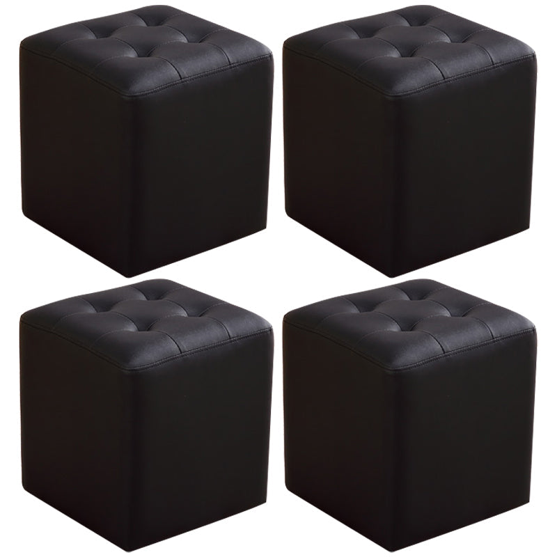 ミッドセンチュリーモダンオットマン耐水性固体色の房状の本革キューブオットマン