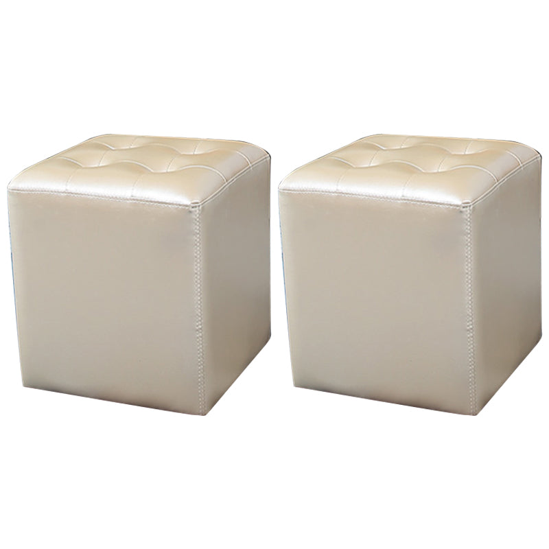 Moderno secolo moderno ottomana resistente all'acqua solido colore trapuntato cubo in pelle genuina ottomana