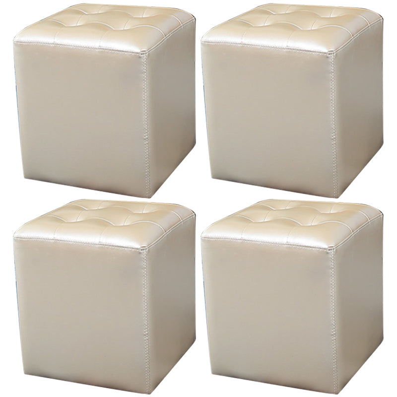 Moderno secolo moderno ottomana resistente all'acqua solido colore trapuntato cubo in pelle genuina ottomana