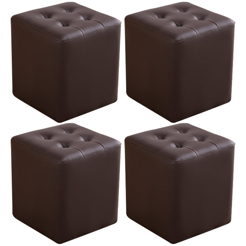 Moderno secolo moderno ottomana resistente all'acqua solido colore trapuntato cubo in pelle genuina ottomana