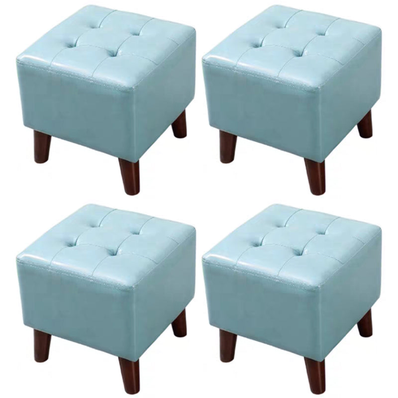 Pure Color Square Standard Modern Wine Red Leather Ottoman for Living Room Sky Blue 4 Piece Set Clearhalo 'furn' 'furn_ottomans_poufs' 'Furniture' 'Living Room Furniture' 'Ottomans & Poufs' 'ottomans_poufs' 5772006