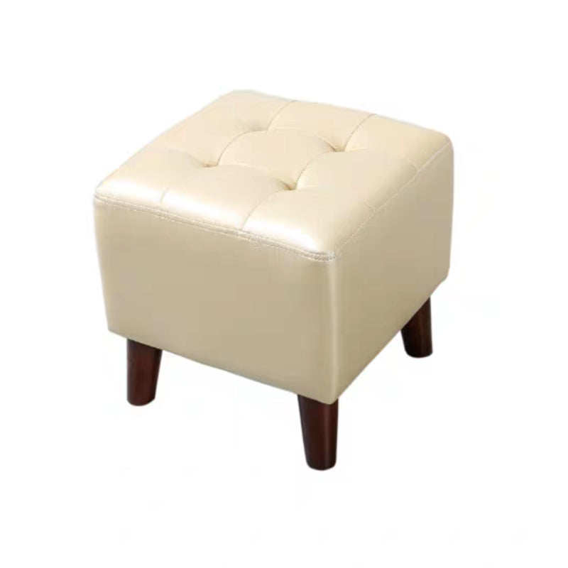 Pure Color Square Standard Modern Wine Red Leather Ottoman for Living Room Champagne 1 Piece Clearhalo 'furn' 'furn_ottomans_poufs' 'Furniture' 'Living Room Furniture' 'Ottomans & Poufs' 'ottomans_poufs' 5772007