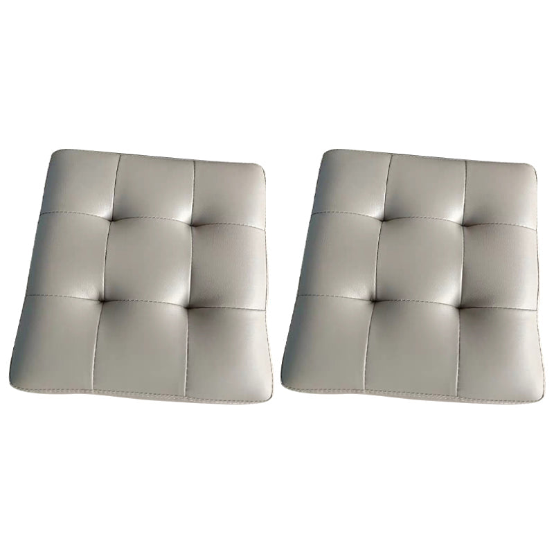 Water Resistant Round Standard Modern Solid Color Leather Pouf