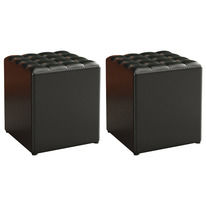 シンプルさプレーンオットマンスツール耐水性本革椅子オットマン