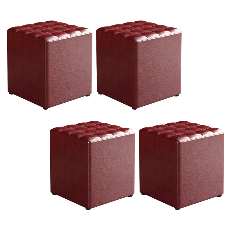 シンプルさプレーンオットマンスツール耐水性本革椅子オットマン