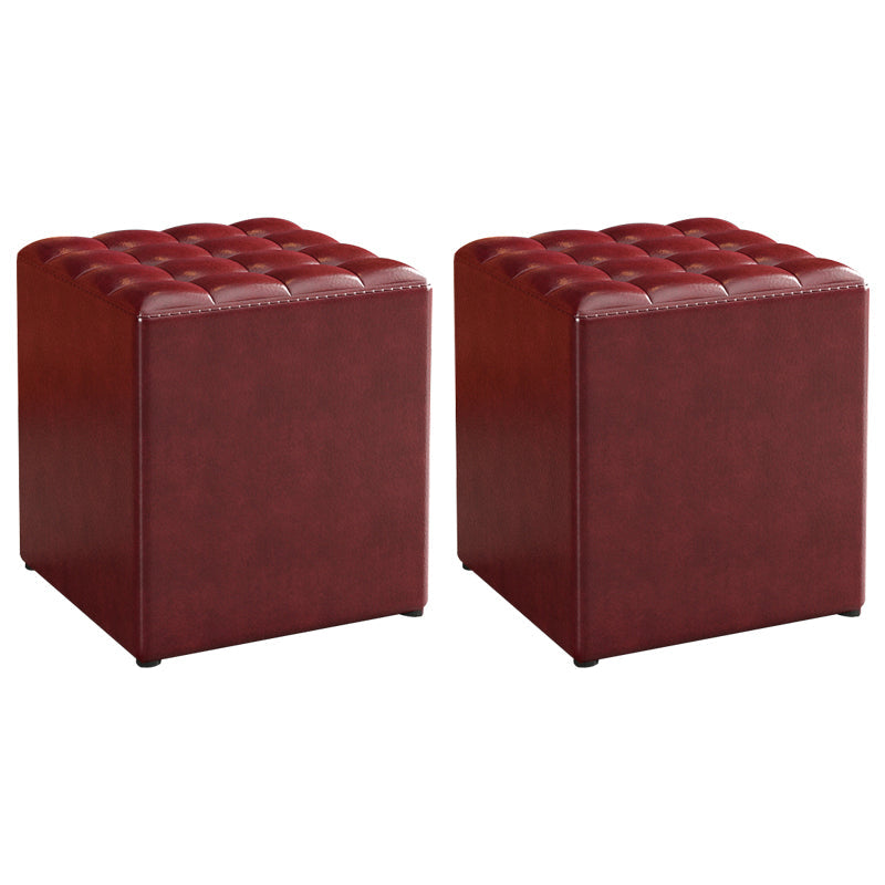 シンプルさプレーンオットマンスツール耐水性本革椅子オットマン