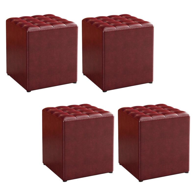 シンプルさプレーンオットマンスツール耐水性本革椅子オットマン