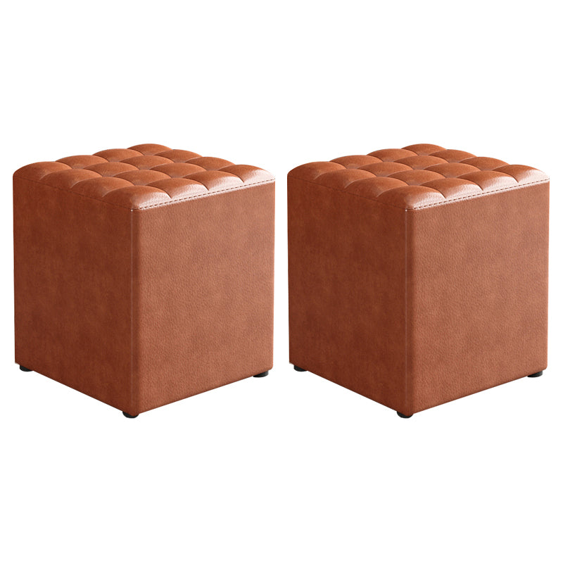 Simplicidad Silla de cuero genuino resistente a las heces otomanas