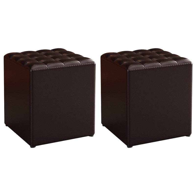 シンプルさプレーンオットマンスツール耐水性本革椅子オットマン