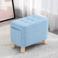 Modern Cotton Storage Pouf Plain Rectangle Tufted Chair Ottoman 16"L x 10"W x 14"H Blue 1 Piece Clearhalo 'furn' 'furn_ottomans_poufs' 'Furniture' 'Living Room Furniture' 'Ottomans & Poufs' 'ottomans_poufs' 5772206