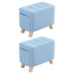 Modern Cotton Storage Pouf Plain Rectangle Tufted Chair Ottoman 16"L x 10"W x 14"H Blue 2 Piece Set Clearhalo 'furn' 'furn_ottomans_poufs' 'Furniture' 'Living Room Furniture' 'Ottomans & Poufs' 'ottomans_poufs' 5772208