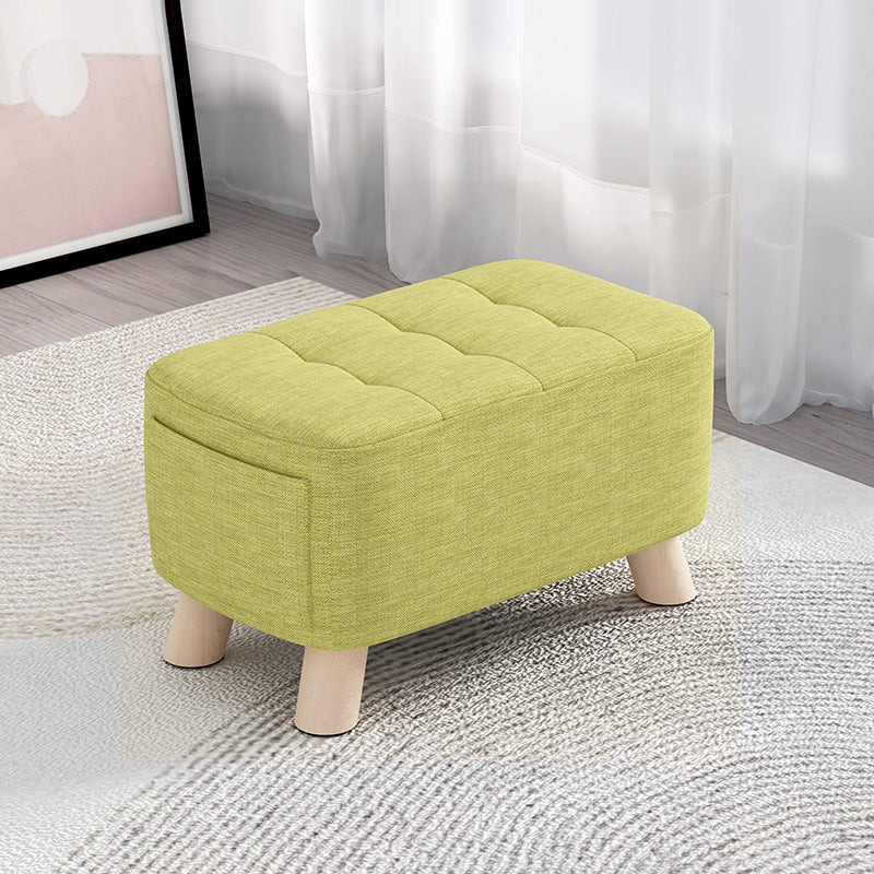 Modern Cotton Storage Pouf Plain Rectangle Tufted Chair Ottoman 16"L x 10"W x 11"H Green 1 Piece Clearhalo 'furn' 'furn_ottomans_poufs' 'Furniture' 'Living Room Furniture' 'Ottomans & Poufs' 'ottomans_poufs' 5772211