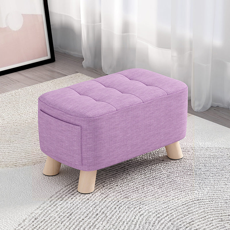 Modern Cotton Storage Pouf Plain Rectangle Tufted Chair Ottoman 16"L x 10"W x 11"H Purple 1 Piece Clearhalo 'furn' 'furn_ottomans_poufs' 'Furniture' 'Living Room Furniture' 'Ottomans & Poufs' 'ottomans_poufs' 5772216