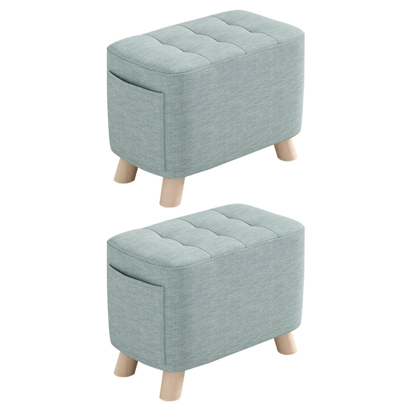 Modern Cotton Storage Pouf Plain Rectangle Tufted Chair Ottoman 16"L x 10"W x 14"H Aqua 2 Piece Set Clearhalo 'furn' 'furn_ottomans_poufs' 'Furniture' 'Living Room Furniture' 'Ottomans & Poufs' 'ottomans_poufs' 5772225