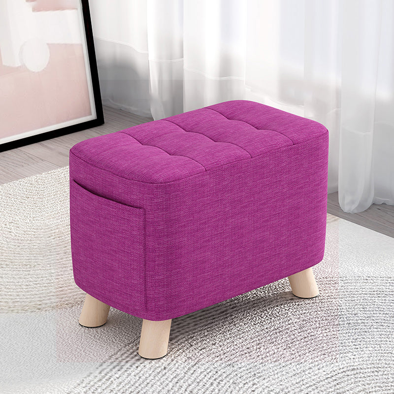 Modern Cotton Storage Pouf Plain Rectangle Tufted Chair Ottoman 16"L x 10"W x 14"H Burgundy 1 Piece Clearhalo 'furn' 'furn_ottomans_poufs' 'Furniture' 'Living Room Furniture' 'Ottomans & Poufs' 'ottomans_poufs' 5772239