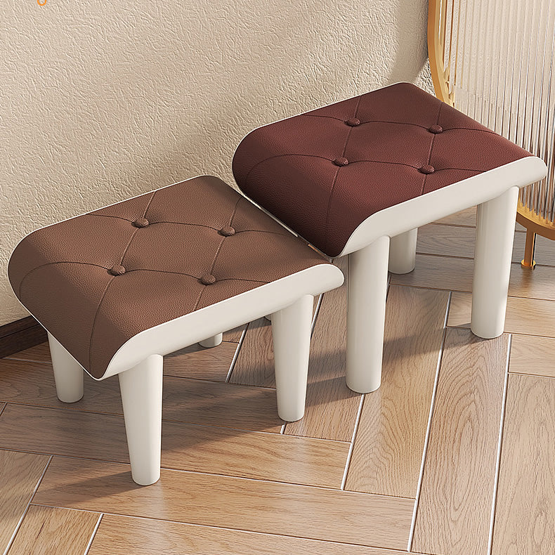 Marco acrílico de cuero sintético otomano contemporáneo rectángulo mechón otomano