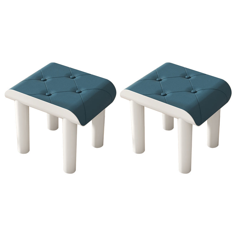 Marco acrílico de cuero sintético otomano contemporáneo rectángulo mechón otomano