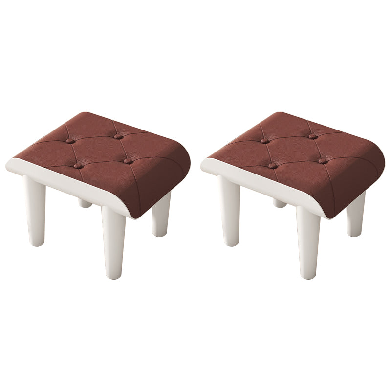 現代のオットマンフェイクレザーアクリルフレームタフト長方形のオットマン