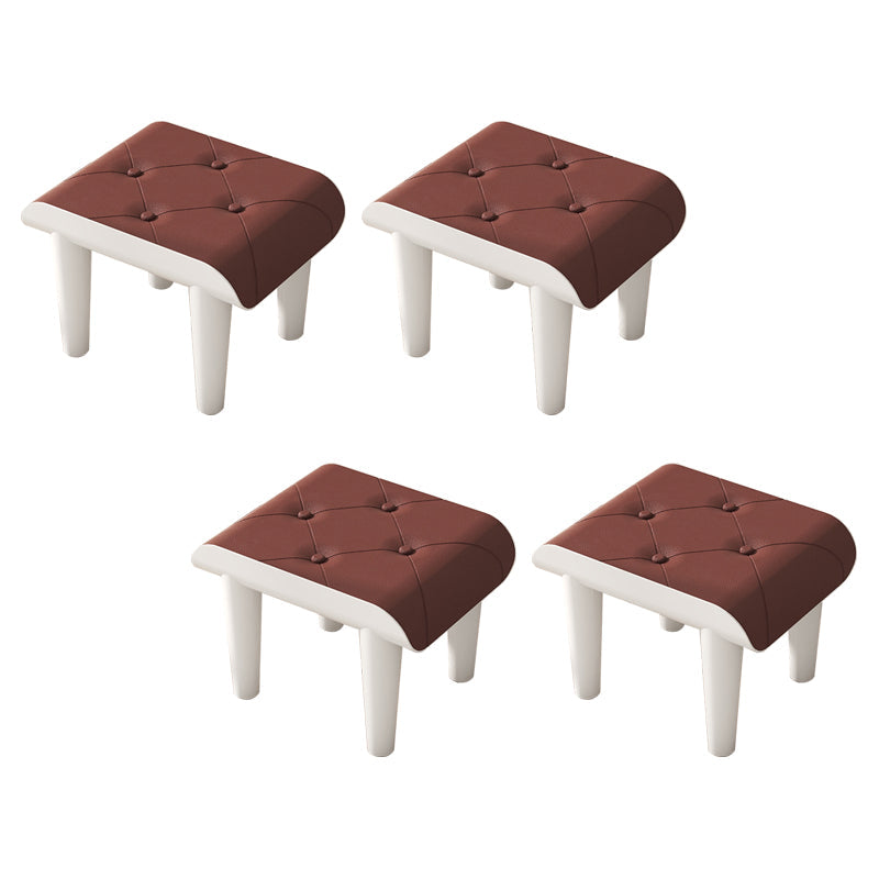 Marco acrílico de cuero sintético otomano contemporáneo rectángulo mechón otomano