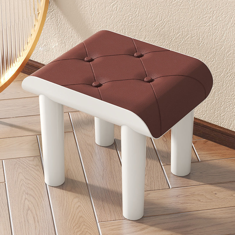 Marco acrílico de cuero sintético otomano contemporáneo rectángulo mechón otomano