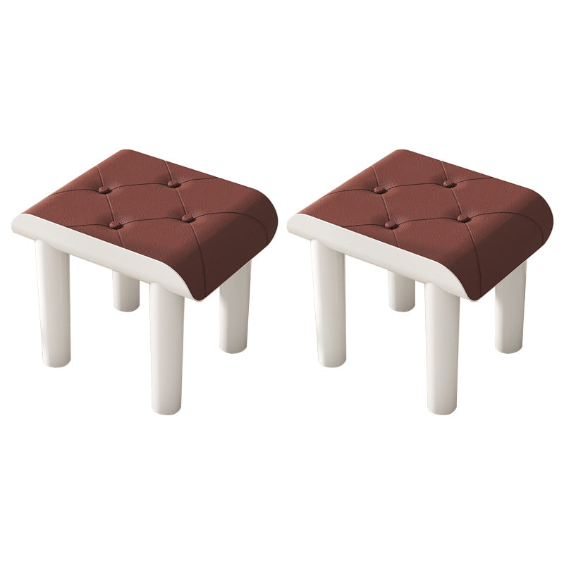 Marco acrílico de cuero sintético otomano contemporáneo rectángulo mechón otomano