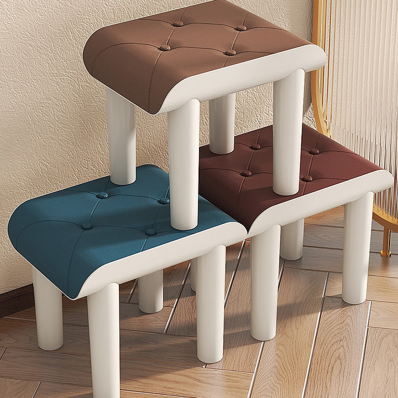 現代のオットマンフェイクレザーアクリルフレームタフト長方形のオットマン