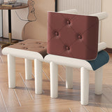 Contemporary Ottoman Faux Leather Acrylic Frame Tufted Rectangle Ottoman