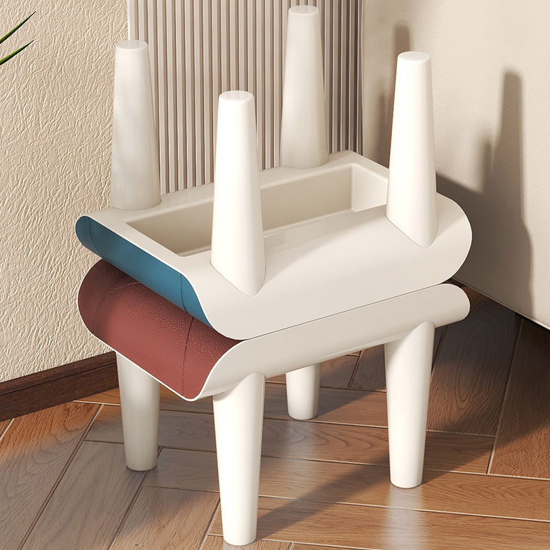 Marco acrílico de cuero sintético otomano contemporáneo rectángulo mechón otomano