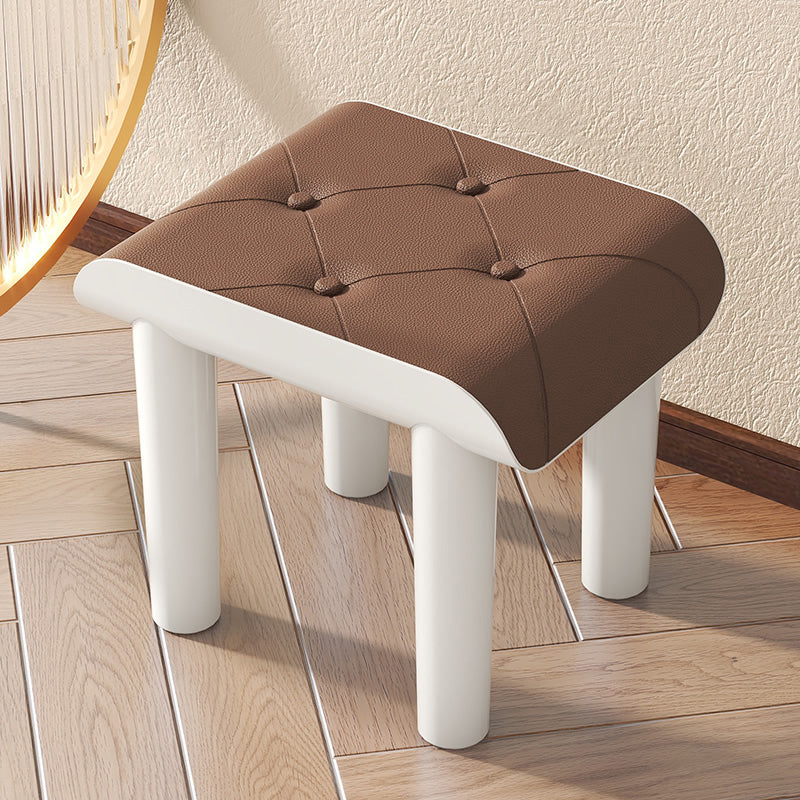 Marco acrílico de cuero sintético otomano contemporáneo rectángulo mechón otomano