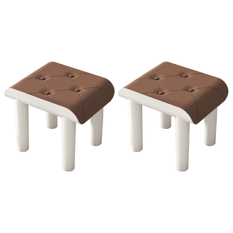 現代のオットマンフェイクレザーアクリルフレームタフト長方形のオットマン