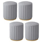 Stylish Indoor Leather Ottoman Solid Color Round Velvet Foot Stool Ottoman Grey Faux Leather 4 Piece Set Clearhalo 'furn' 'furn_ottomans_poufs' 'Furniture' 'Living Room Furniture' 'Ottomans & Poufs' 'ottomans_poufs' 5772289