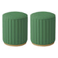 Stylish Indoor Leather Ottoman Solid Color Round Velvet Foot Stool Ottoman Green Faux Leather 2 Piece Set Clearhalo 'furn' 'furn_ottomans_poufs' 'Furniture' 'Living Room Furniture' 'Ottomans & Poufs' 'ottomans_poufs' 5772310