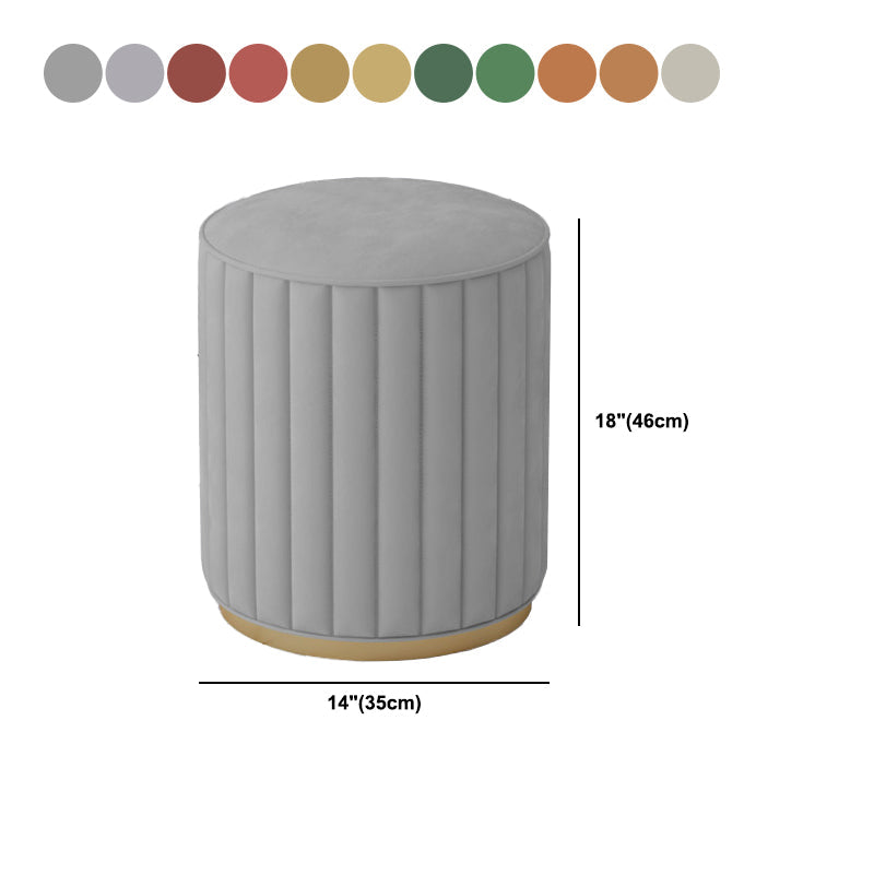 Stylish Indoor Leather Ottoman Solid Color Round Velvet Foot Stool Ottoman Clearhalo 'furn' 'furn_ottomans_poufs' 'Furniture' 'Living Room Furniture' 'Ottomans & Poufs' 'ottomans_poufs' 5772322