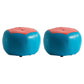 Pouf Tomato Pattern Ottoman Faux Leather Modern Specialty Ottoman Blue 2 Piece Set Clearhalo 'furn' 'furn_ottomans_poufs' 'Furniture' 'Living Room Furniture' 'Ottomans & Poufs' 'ottomans_poufs' 5772332
