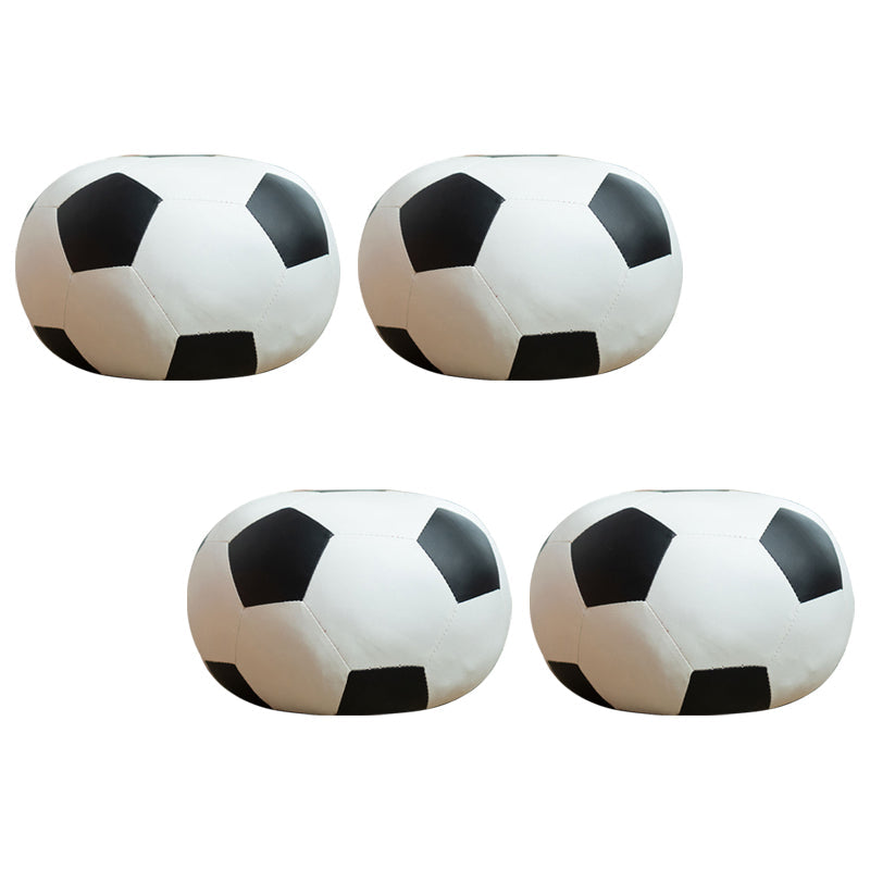 Pouf Tomato Pattern Ottoman Faux Leather Modern Specialty Ottoman Black White 4 Piece Set Clearhalo 'furn' 'furn_ottomans_poufs' 'Furniture' 'Living Room Furniture' 'Ottomans & Poufs' 'ottomans_poufs' 5772337