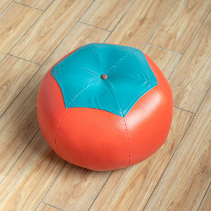 Pouf Tomato Pattern Ottoman Faux Leather Modern Specialty Ottoman Orange 1 Piece Clearhalo 'furn' 'furn_ottomans_poufs' 'Furniture' 'Living Room Furniture' 'Ottomans & Poufs' 'ottomans_poufs' 5772338