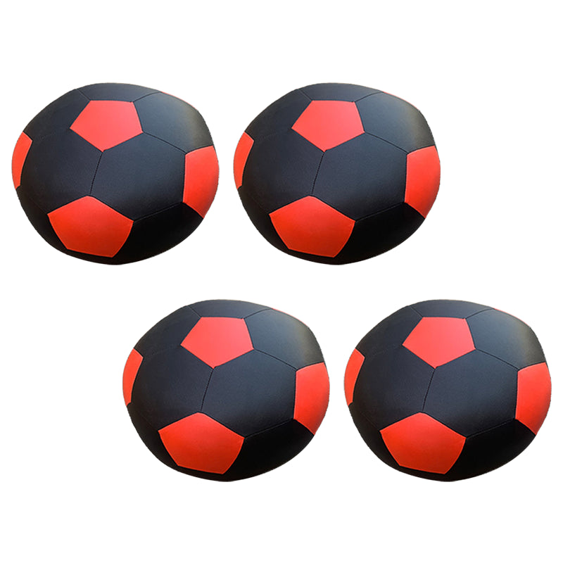 Pouf Tomato Pattern Ottoman Faux Leather Modern Specialty Ottoman Red-Black 4 Piece Set Clearhalo 'furn' 'furn_ottomans_poufs' 'Furniture' 'Living Room Furniture' 'Ottomans & Poufs' 'ottomans_poufs' 5772342