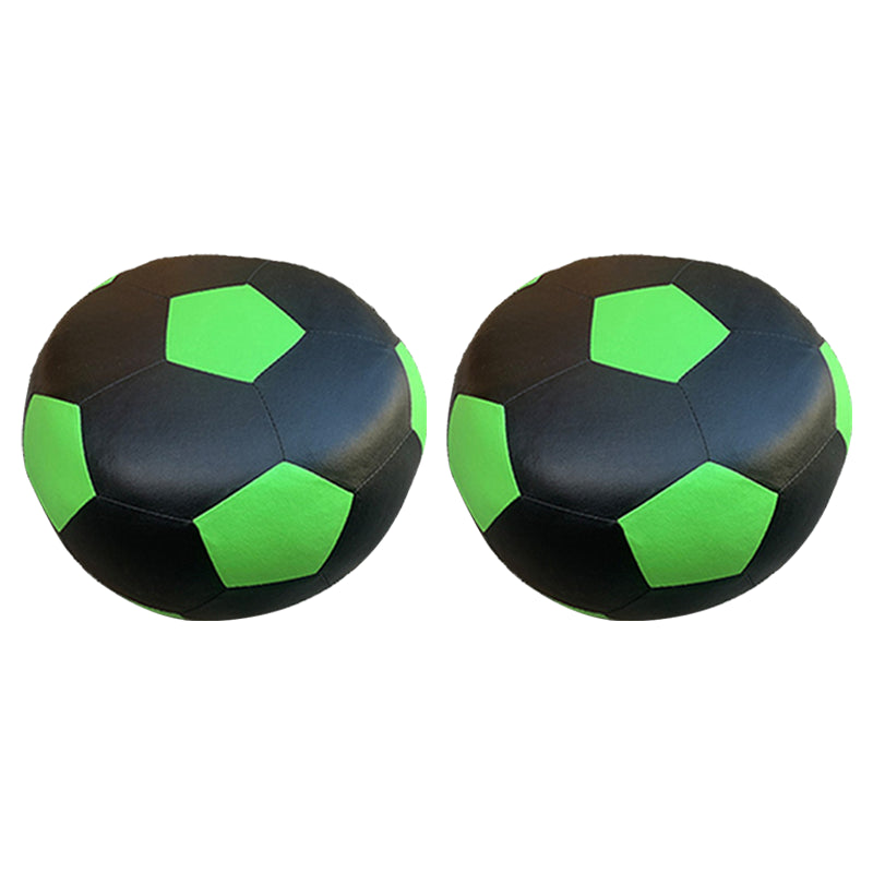 Pouf Tomato Pattern Ottoman Faux Leather Modern Specialty Ottoman Green-Black 2 Piece Set Clearhalo 'furn' 'furn_ottomans_poufs' 'Furniture' 'Living Room Furniture' 'Ottomans & Poufs' 'ottomans_poufs' 5772351