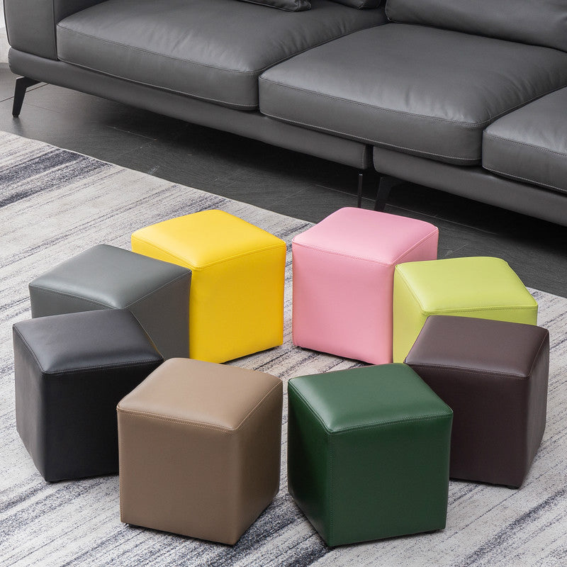 Moderne vlekbestendige Ottoman Modern Pure Color Leather Standard