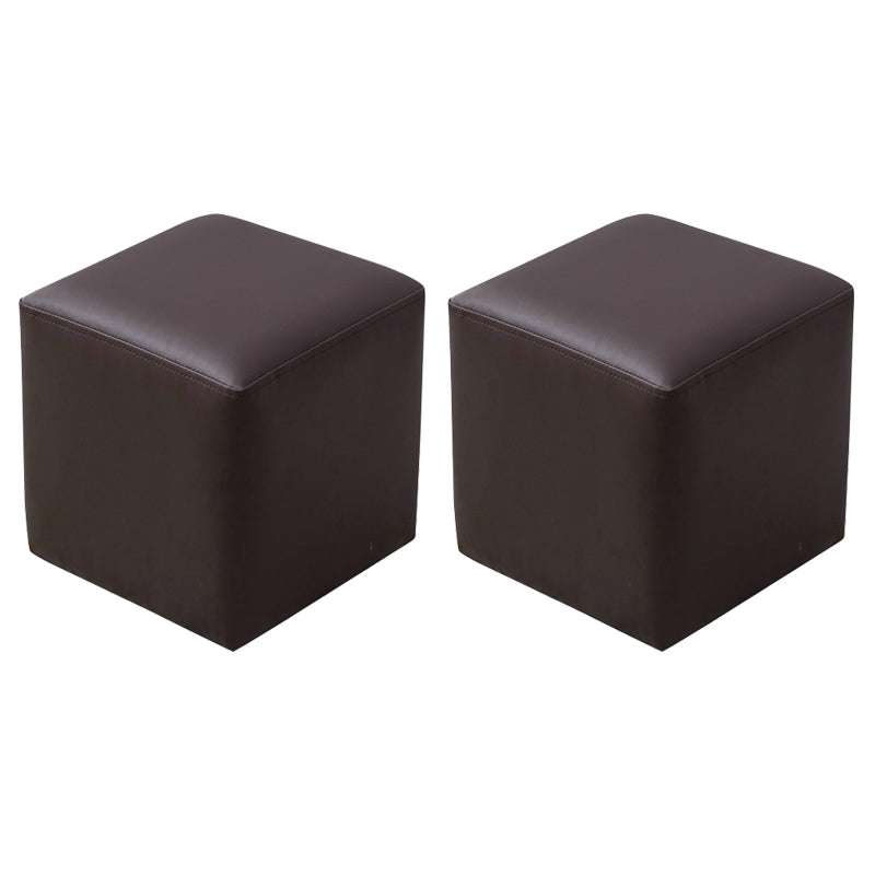 Modern Stain Resistant Ottoman Modern Pure Color Leather Standard