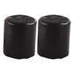Round Genuine Leather Ottoman Standard Tufted Plain Water Resistant Modern Ottoman Black 2 Piece Set Clearhalo 'furn' 'furn_ottomans_poufs' 'Furniture' 'Living Room Furniture' 'Ottomans & Poufs' 'ottomans_poufs' 5772403