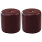 Modern PU Leather Pouf Chair Plain Cylinder Shape Tufted Mildew Resistant Ottoman Stool Burgundy 2 Piece Set Clearhalo 'furn' 'furn_ottomans_poufs' 'Furniture' 'Living Room Furniture' 'Ottomans & Poufs' 'ottomans_poufs' 5772448